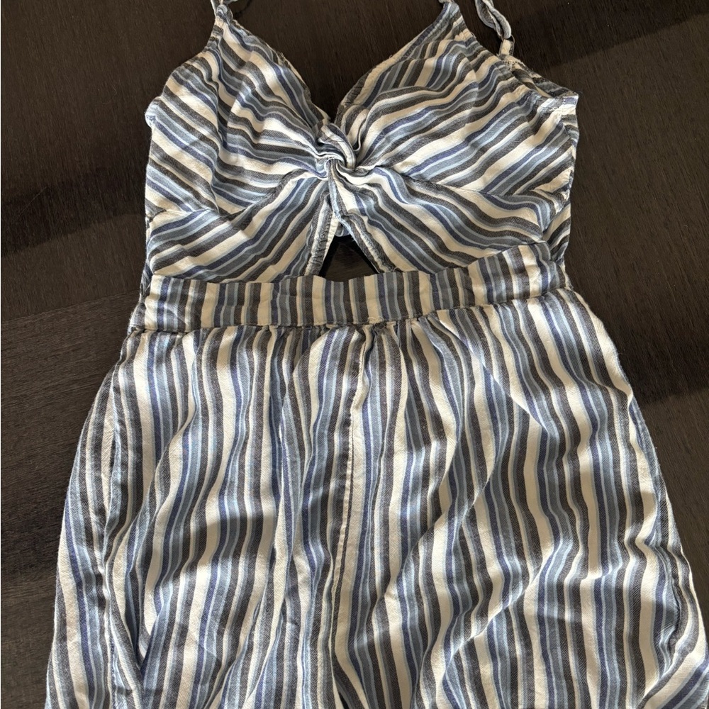 Aeropostale Blue and White Striped Tie-back Dress